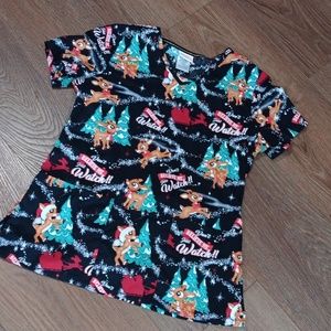RUDOLPH THE RED NOSED RAINDEER  scrub top.  #5454